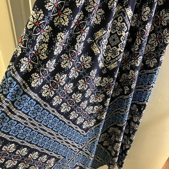 London Style Collection Blue and White Halter Dress size 14 NWT Maxi Length - Picture 9 of 10